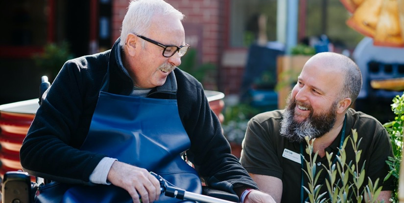 The cover photo from our Consumer Engagement Plan - Allied Health Assistant Anton Harrington in the Accessible Kitchen Garden